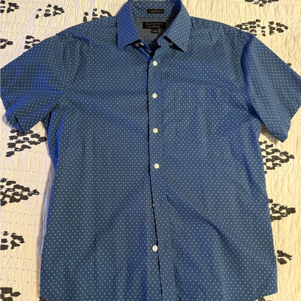 Banana Republic Navy Patterned Shirt